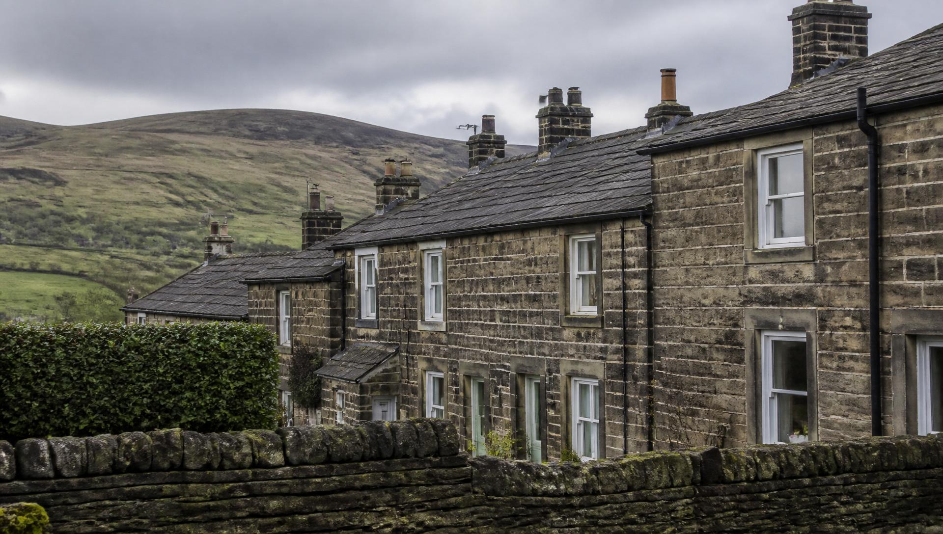 Traditional stone cottages on the Saddleworth edge of Oldham